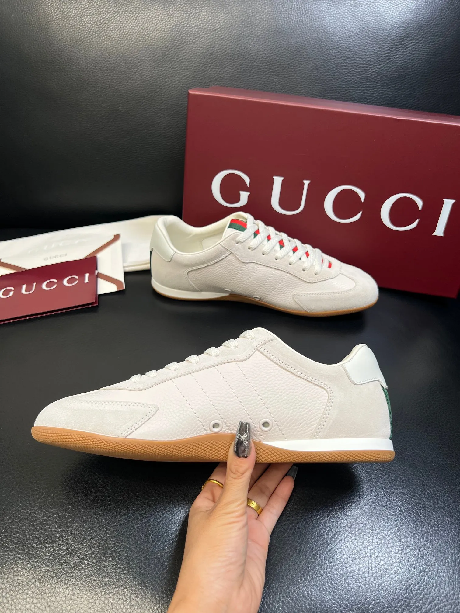 Men's Men's Shoes 💰440 [New Style] 🎍🎍Gucci - New Men's Shoes GUCCI [Lightning] The latest shoes are shipped. Original quality, fashionable, special material, sheepskin lining, brand new packaging. The foot feels super comfortable and the workmanship is impeccable. Size: 38-44 (45 can be customized